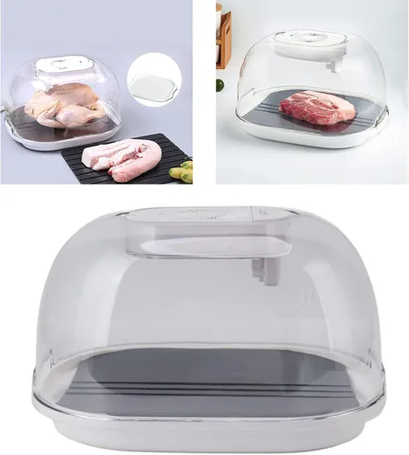 Vista 2 de Caja de descongelación, bandeja de descongelación de cocina, descongelación de 360 grados, tazón de descongelación de carne de gran capacidad