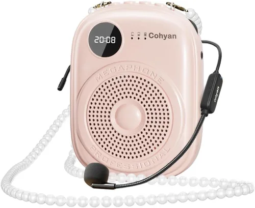 Vista 7 de Amplificador de voz para profesores, micrófono y altavoz portátil con cable Bluetooth, megáfono de bocina recargable para aula, reuniones, yoga