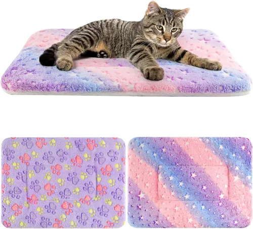 Vista 7 de 2 Pack Cat Blanket for Indoor Cat, Warm Calming Kitten Beds