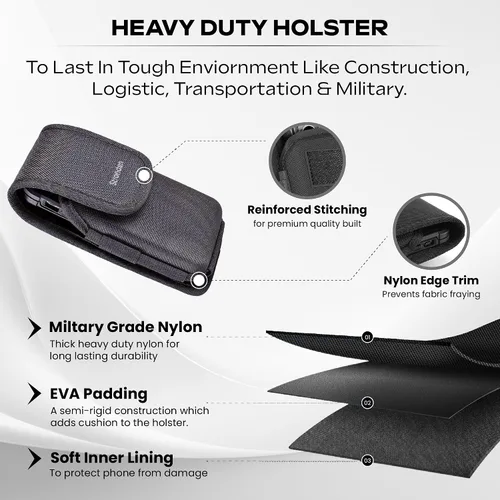 Vista 5 de Stronden Funda resistente para Samsung Galaxy S26, S25, S24, S23, Google Pixel 10, 10a, 9, 9a, 8, 7a – Funda de nailon de grado militar, funda