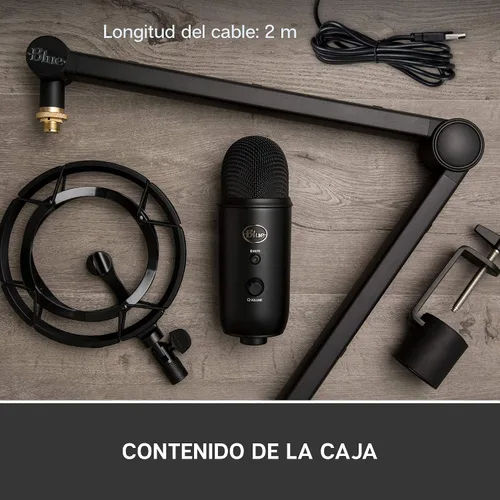 Vista 3 de Blue Microphones Blue Yeticaster - Paquete de transmisión profesional con micrófono USB Yeti, soporte de choque Radius III y brazo de brazo