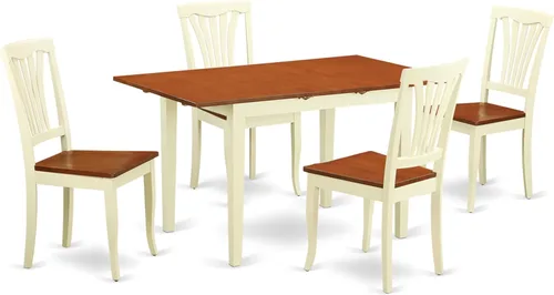 Vista 10 de East West Furniture NOAV3-BLK-LC - Juego de comedor de 3 piezas para espacios pequeños, contiene una mesa de comedor rectangular con hoja