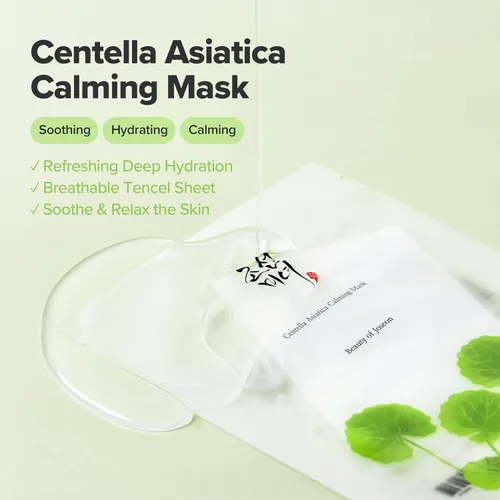 Vista 2 de Beauty of Joseon Mascarilla Calmante de Centella Asiática, Mascarilla Facial en Hoja Hidratante y Calmante Cica para Todo Tipo de Piel, Cuidado