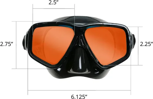 Vista 5 de EVO Hi Definition Máscara y Snorkel Combo - Lente dual - Máscara de esnórquel para adultos - Máscara de buceo y juego de esnórquel para adultos