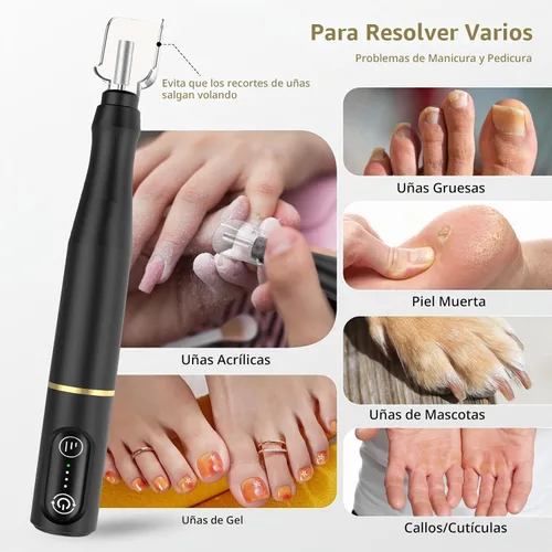 Vista 3 de TUOBEO - Kit de lima de uñas eléctrica para taladro de uñas inalámbrico, juego de archivos electrónicos recargables Negro