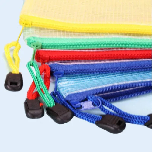 Vista 3 de Bolsa de almacenamiento de documentos, tamaño A6, tamaño A6, tamaño pequeño, bolsa de malla con cremallera, bolsas impermeables con cremallera