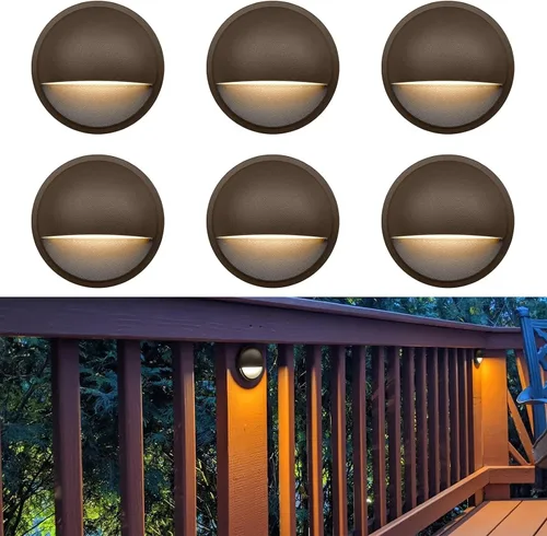 Vista 9 de GKOLED Luces LED de Cubierta de Bajo Voltaje, Luz de Barandilla de Escalón de Paisaje con Chips LED Integrados de 2W, Accesorios de Iluminación