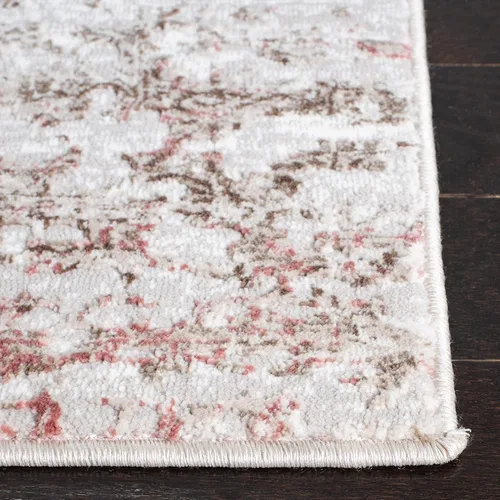 Vista 2 de SAFAVIEH Meadow Collection - Alfombra decorativa de 2 x 5 pies, beige y rosa, diseño abstracto moderno, no desprende pelusa y de fácil cuidado