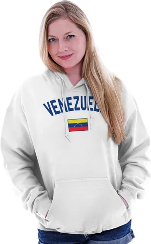 Vista 3 de Brisco Brands Venezuela Country Flag - Sudadera con capucha para mujer y hombre