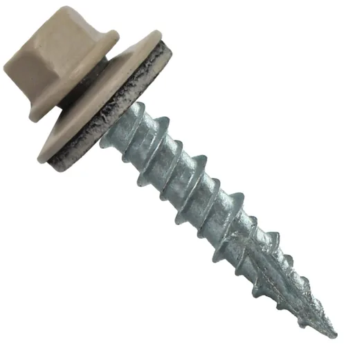 Vista 166 de Tornillos para techos de metal gris ABC 10 x 1 - Cabezal hexagonal - Arandela EPDM - Arandela de arranque automático/roscado - 1 bolsa - 250