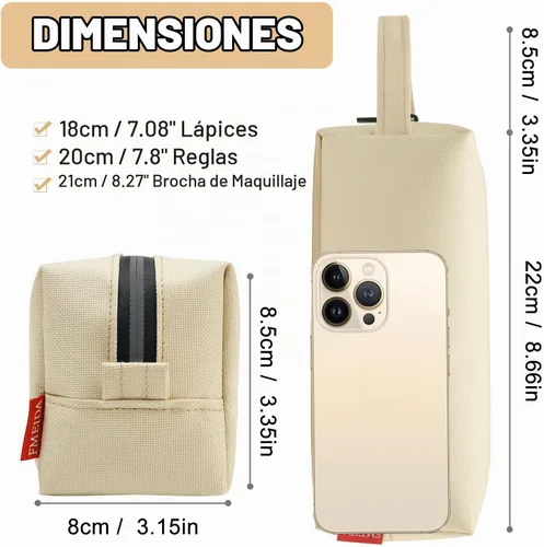 Vista 2 de Fmeida Simple Pencil Case Pouch, Office Supplies Gift for Men Women