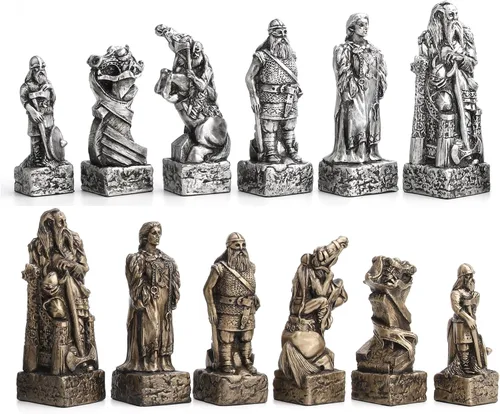 Vista 2 de Veronese Design Juego de ajedrez vikingo nórdico de 4 3/8" (solo pieza de ajedrez)