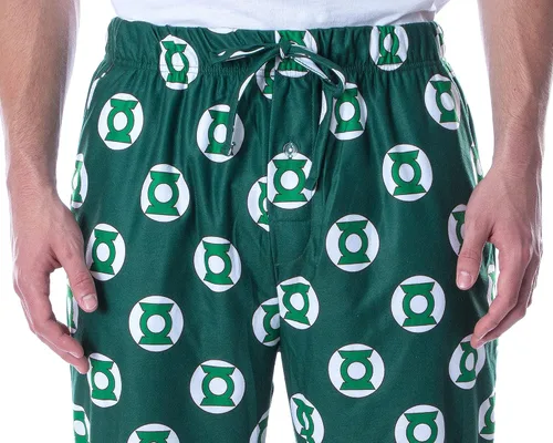 Vista 3 de DC Comics Men's Green Lantern Allover Symbol Superhero Loungewear Sleep Pajama Pants