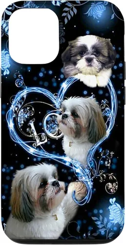 Vista 28 de Funda para PC iPhone 16 I Love Shih Tzu Dogs Flowers Heart Shih Tzu Metal