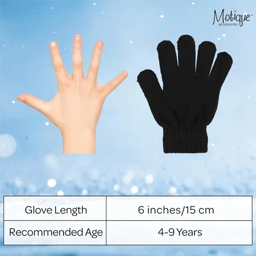 Vista 5 de Motique Accessories Guantes mágicos de punto para niñasniños de colores sólidos