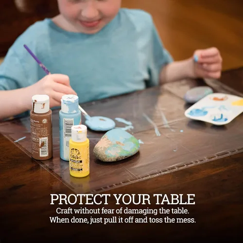 Vista 2 de Manteles individuales desechables transparentes para bebés, niños pequeños, niños y adultos, tapete de mesa transparente adhesivo – Soluciones