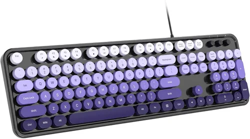 Vista 17 de Dilter Teclado USB con Cable para Computadora con Retroiluminación - Teclado de Tamaño Completo para Oficina con Numericero, Indicadores
