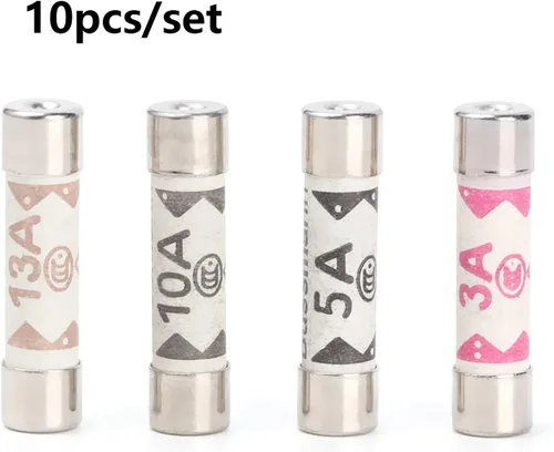 Vista 2 de Fusibles 10 unids/set de fusible de enchufe británico BS1362 3A 5A 10A 13A 6X25 Fusible de tubo de cerámica británico Casa Doméstica Hold Red Plug