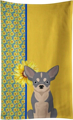 Vista 142 de Caroline's Treasures WDK5313KTWL - Toalla de cocina con diseño de girasoles de verano, color negro y tostado, Airedale Terrier, toalla de mano