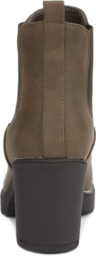 Vista 4 de DREAM PAIRS. FRE - Botines de tacón alto estilo Chelsea para mujer