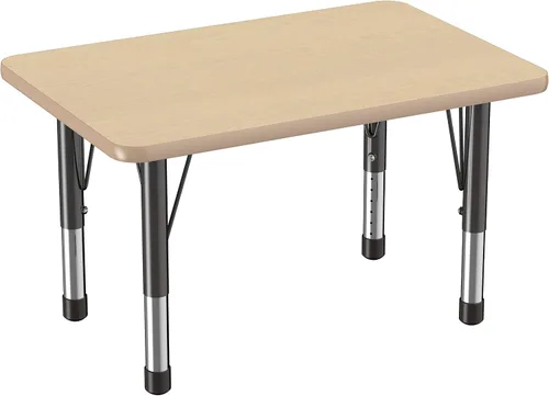 Vista 94 de FDP - Mesa rectangular para actividades escolares y aulas (24 x 36 pulgadas), patas gruesas para niños pequeños, altura ajustable de 15 a 24