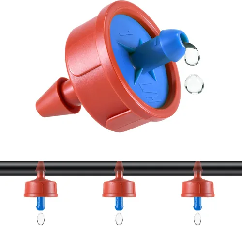 Vista 11 de 50 goteros/emisores de riego por goteo compensadores de presión de 0.25 GPH, antiobstrucciones y autolimpiantes emisores de riego por goteo