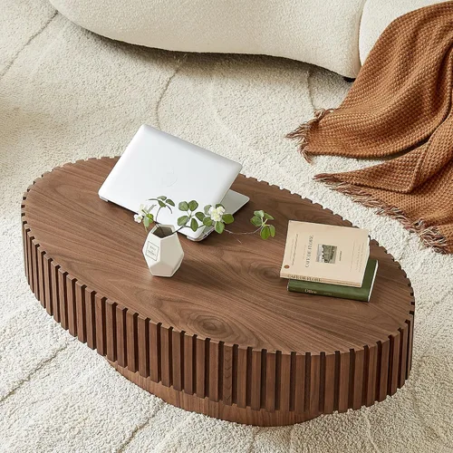 Vista 17 de Mesa auxiliar cuadrada de 31.52 pulgadas con almacenamiento, ratán natural y cuerda de cáñamo, función ajustable, mesa central vintage de granja