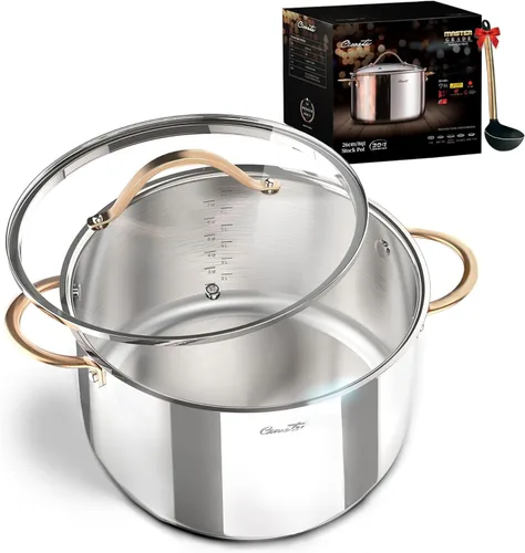 Vista 12 de Ciwete - Sartén de 2 cuartos con tapa, cacerola de acero inoxidable de tres capas de 2 cuartos con tapa de acero inoxidable, 2 líneas de medición