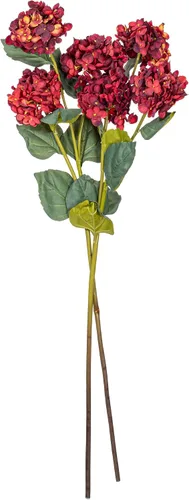Vista 4 de Vickerman Espray de hortensias artificiales burdeos de 33 pulgadas con tres cabezas de flores, 2 por bolsa.
