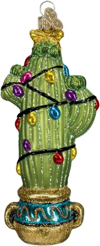 Vista 7 de Old World Christmas Adorno soplado de cristal de pino ponderosa azul para árbol de Navidad, decoración navideña artesanal, colección Nature