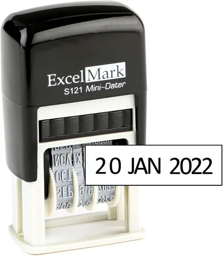 Vista 2 de ExcelMark Sello de fecha autoentintado - Estilo militar/estilo europeo - S121 (tinta negra)