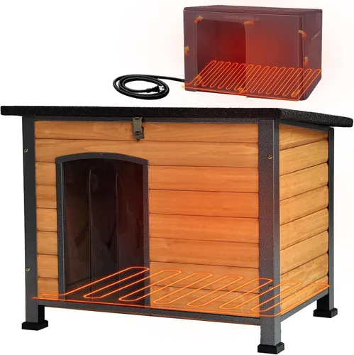 Vista 15 de Aivituvin Casa Grande para Perros al Aire Libre Interior Resistente a la Intemperie para Perros Pequeños, Medianos y Grandes con Marco de Hierro