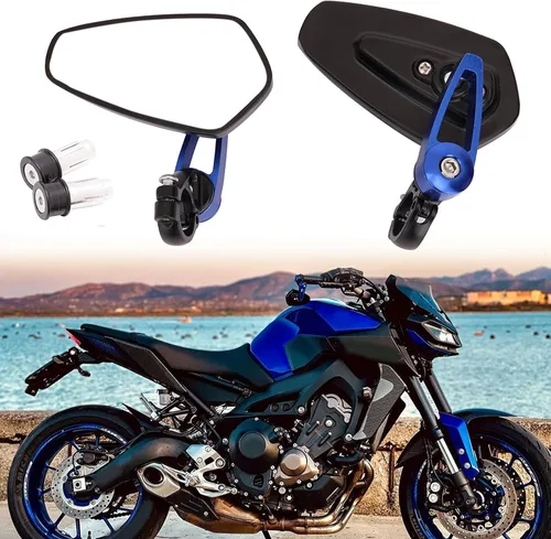 Vista 12 de Espejos retrovisores negros de aluminio CNC para extremos de manillar de motocicleta Compatible con GROM MSX125 CB500F Kawasaki Z125 pro Z650 Z750