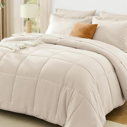 Vista 59 de JOLLYVOGUE Juego de edredón individual XL, cama ultrasuave en una bolsa, tamaño individual XL, 5 piezas, juego de ropa de cama certificado Oeko-TEX
