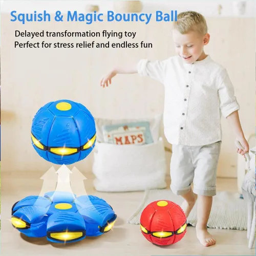 Vista 4 de Magic Bouncy Ball - Pelota inflable para niños, tira un disco y atrapa una bola, pelota de fútbol para interiores y exteriores, transformación