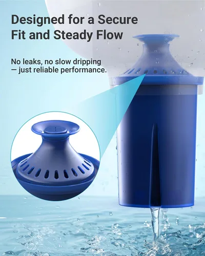 Vista 7 de AQUA CREST Filtro de agua, diseñado para filtro de agua Brita® Elite®, jarras y dispensadores, todos los días, UltraMax, Metro+, XL y más, dura 6