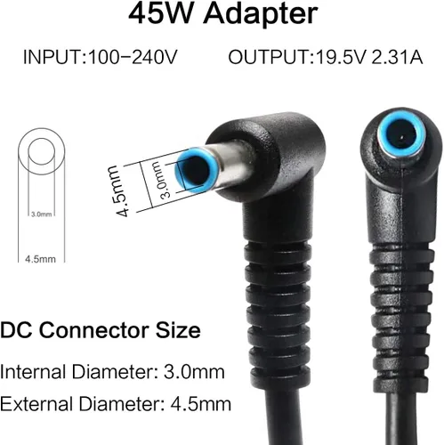 Vista 3 de 19.5V 2.31A 0.177x0.118 in 45W Adaptador de CA Cargador de corriente para HP 741727-001 740015-002 HSTNN-CA40 7400015-001 740015-003 ADP-45WD B