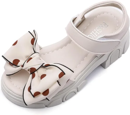Vista 2 de Komfyea Sandalias planas de playa para niña, con puntera envolvente, con diseño de flores suaves