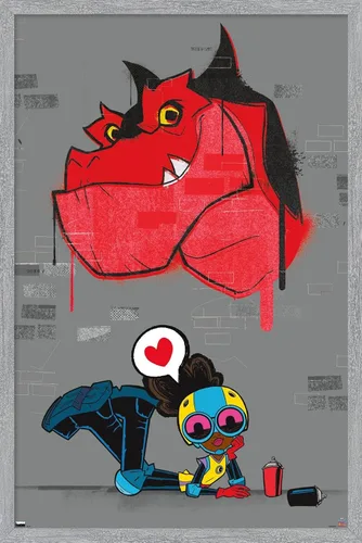 Vista 13 de Trends International Marvel's Moon Girl & Devil Dinosaur - Póster de pared, 22.4 pulgadas de largo x 14.7 pulgadas, versión enmarcada de madera