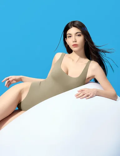 Vista 6 de PUMIEY Body para mujer, sin mangas, sin espalda, sin espalda, colección Sharp