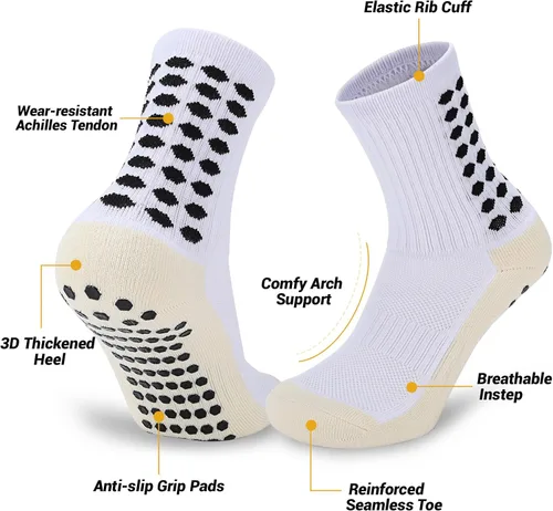 Vista 3 de Ultrafun 35 pares de calcetines de fútbol con almohadillas de agarre, antideslizantes, para fútbol, baloncesto, deportes, para hombres y mujeres