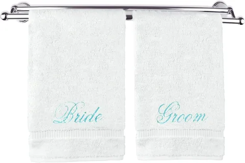 Vista 33 de BC BARE COTTON Juego de toallas de lujo de seis piezas para novia y novio de hotel y spa