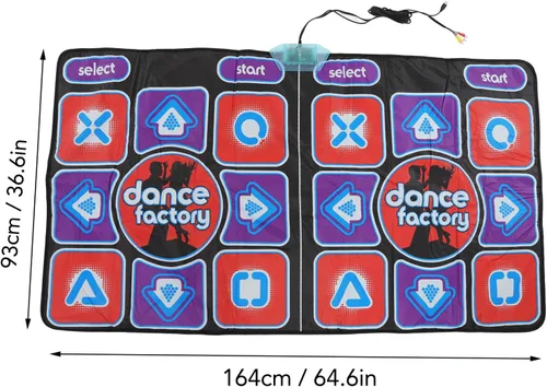 Vista 3 de Alfombra de baile doble para tv 40 × 34 × 5 alfombra de baile musical electrónica doble ritmo de usuario portátil alfombra de pista de baile