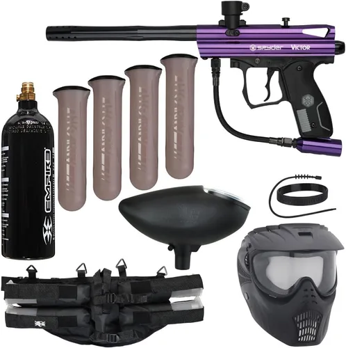 Vista 4 de Action Village Kit de Paquete de Pistola de Paintball Kingman Spyder Epic (Victor)