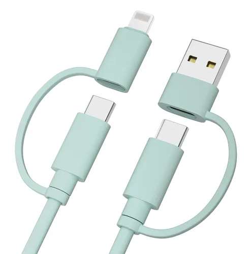 Vista 8 de Elebase Cable de carga 4 en 1 de 3.3 pies, cable de carga múltiple, cable de carga múltiple para iPhone con adaptador USB/Lightning para Apple 17 16