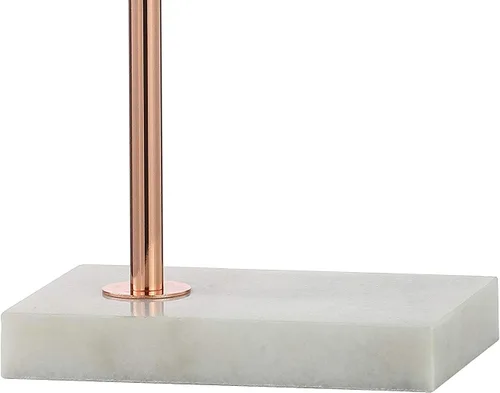 Vista 6 de JONATHAN Y Lámpara de mesa moderna de metal y mármol de cobre de 22.25 pulgadas, lámpara de mesita de noche contemporánea de mediados de siglo