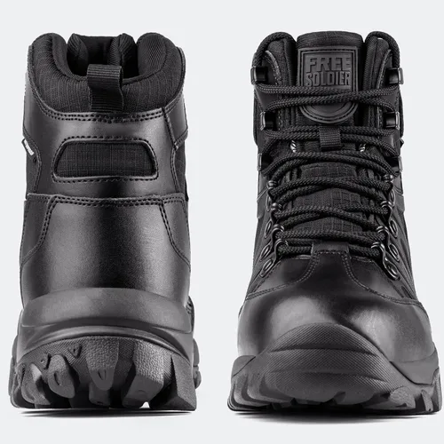Vista 3 de FREE SOLDIER Botas de senderismo tácticas impermeables para hombre, botas de trabajo militar, botas de combate