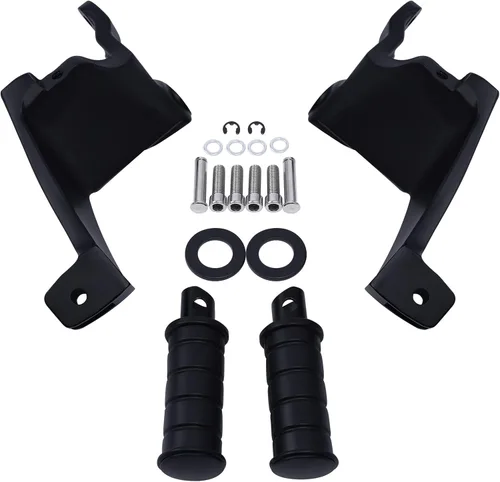 Vista 4 de TCT-MOTORPARTS Estriberas de pasajero Pedales Reposapiés de montaje para Boardwalk High Ball Victory Vegas Gunner Highball Kingpin Boardwalk Negro