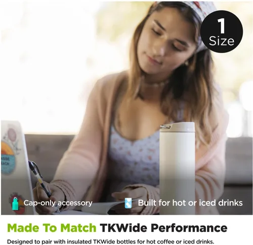 Vista 6 de Klean Kanteen TKWide - Tapa de café aislada a prueba de fugas, sin BPA, apta para lavavajillas, color gris pardo