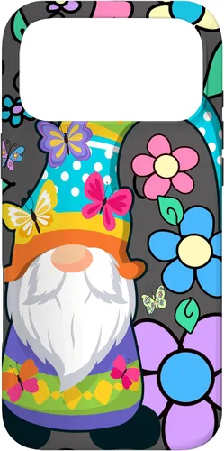 Vista 22 de Floral Daisy Flower Pattern with Butterflies Funny Gnome Case for iPhone 17